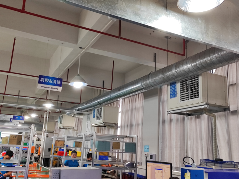 蒸發(fā)冷省電空調-臥式軸流機型為工業(yè)大型廠房車間降溫